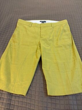 Women’sYellow Linen Blend Shorts